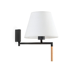 wall luminaire RON E27 IP20, dark grey, white 