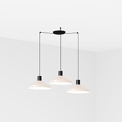 pendant luminaire KOMBO 3 flames E27 IP20, beige, black matt 