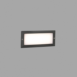 Luminaria de pared empotrable STRIPE-2 angular, con difusor IP54