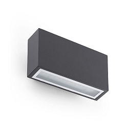 Luminaria de pared para exteriores TANE de 2 llamas LED IP44, plomo oscuro 