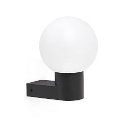 Luminaria de pared MOON E27 IP44, plomo oscuro 