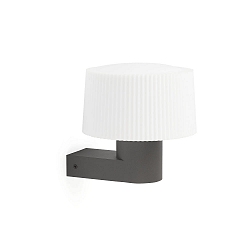 Luminaria de pared MUFFIN E27 IP44, plomo oscuro 