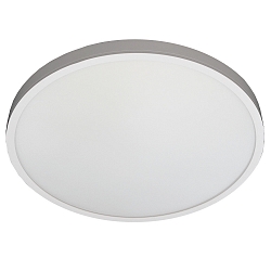 Luminaria de superficie plano, redondo, apto para puestos de trabajo VDU IP54, recubrimiento con polvo, blanco regulable