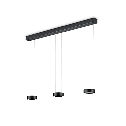 Luminaria colgante ZERA-3 IP20, negro regulable