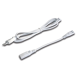 Cable de conexión con conector macho ECOLITE F con enchufe, horizontal, blanco