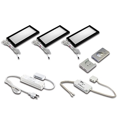 Luminaria para muebles DYNAMIC LED SKY juego de 3, Tunable White, con mando a distancia, �palo, negro