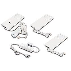 Luminaria de pared y techo LED SLIM-PAD F juego de 3, regulable, controlable con gestos IP20, �palo, blanco regulable