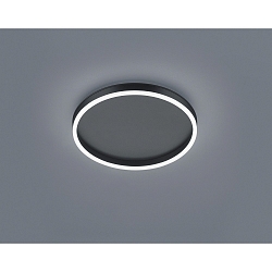 Luminaria de techo SONA redondo IP20, satinado, negro mate regulable