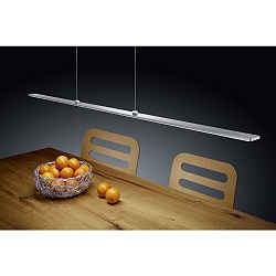 LED Pendant luminaire LEXX LED, IP30, nickel matt anodised - chrome