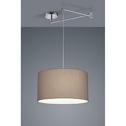 Luminaria colgante CERTO 2 E27 IP20, cromo, color caf� moca