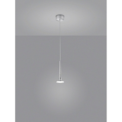 Luminaria colgante FLUTE IP20, cromo, satinado regulable