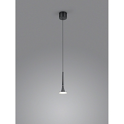 pendant luminaire FLUTE 1 flame IP20, satined, black chrome dimmable