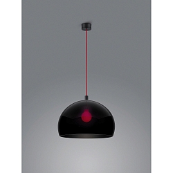 pendant luminaire DORO E27 IP20, red, black, black matt