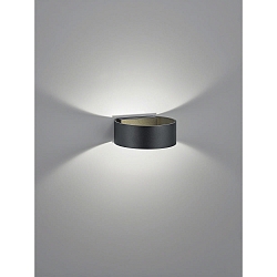Luminaria de pared FOSCA Arriba-Abajo, semicircular, indirecta, conmutable IP20, negro mate 