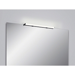 Luminaria de espejo LADO-S  60 corto, conmutable, estrecho, con difusor IP44, negro mate, blanco 