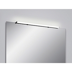 Luminaria de espejo LADO-S 90 medio, conmutable, estrecho, con difusor IP44, negro mate, blanco 