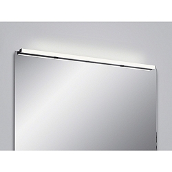 Luminaria de espejo LADO-S 120 grande, conmutable, estrecho, con difusor IP44, negro mate, blanco 