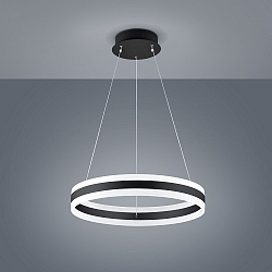 Luminaria colgante LIV 60 Arriba-Abajo, forma del anillo IP20, negro mate regulable