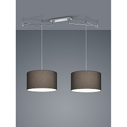 Luminaria colgante CERTO 2 de 2 llamas E27 IP20, antracita, cromo