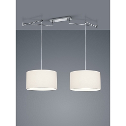 Luminaria colgante CERTO 2 de 2 llamas E27 IP20, cromo, blanco