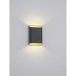 Luminaria de pared TOCO angular, directo / indirecto IP54, negro mate regulable