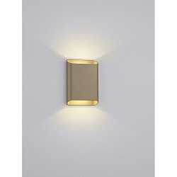 Luminaria de pared TOCO angular, directo / indirecto IP54, marr�n caf� regulable