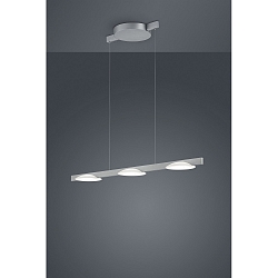 LED Pendant luminaire POLE LED, 3 flames, IP20, nickel matt anodised
