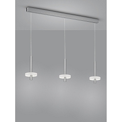 LED Pendant luminaire KEA LED, 3 flames, IP20, nickel matt