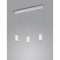 Luminaria colgante ROK de 3 llamas, ajustable, directo / indirecto, enfocable IP20, blanco mate regulable