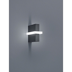 Luminaria de pared para exteriores OKI angular, con difusor IP54, grafito, satinado regulable