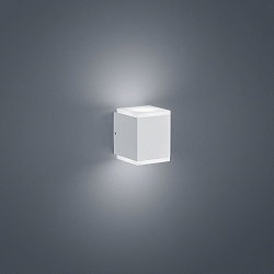 Luminaria de pared para exteriores KIBO Arriba-Abajo, forma de cubo IP54, blanco mate 