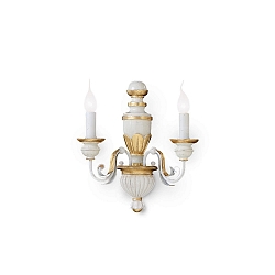 Luminaria de pared FIRENZE AP2 de 2 llamas E14 IP20, blanco antiguo 