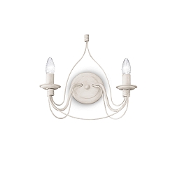 Luminaria de pared CORTE AP2 de 2 llamas E14 IP20, blanco antiguo 