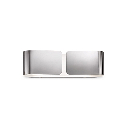 Luminaria de pared CLIP AP2 SMALL ARGENTO de 2 llamas E27 IP20, cromo 