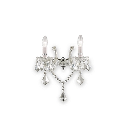 Luminaria de pared FLORIAN AP2 de 2 llamas E14 IP20, transparente 