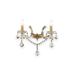 Luminaria de pared FLORIAN AP2 de 2 llamas E14 IP20, transparente 