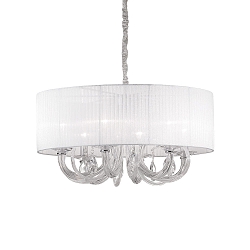 Pendant luminaire SWAN SP6, 6 flames, E14, white