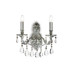 Luminaria de pared GIOCONDA AP2 de 2 llamas E14 IP20, plata 