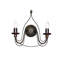 Luminaria de pared CORTE AP2 de 2 llamas E14 IP20, color oxidado 