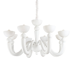 Luminaria colgante BON BON de 8 llamas E14 IP20, blanco