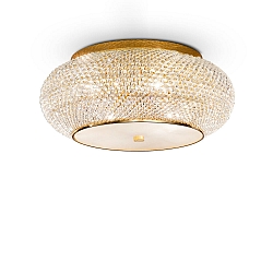 Luminaria de techo PASHA PL10 de 10 llamas E14 IP20, dorado 