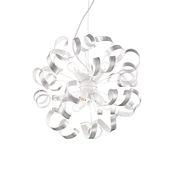 Pendant luminaire VORTEX SP6, 6 flames, E14, silver