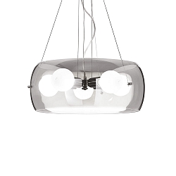 Luminaria colgante AUDI-10 SP5 de 5 llamas E27 IP20, cromo, color humo