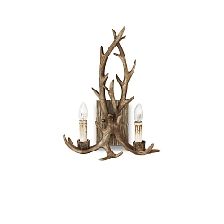 Luminaria de pared CHALET AP2 de 2 llamas E14 IP20, beige