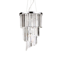 Luminaria colgante CARLTON de 8 llamas E14 IP20, cromo