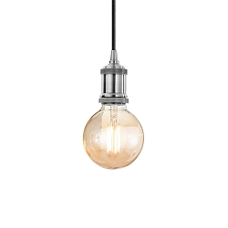 Luminaria colgante FRIDA E27 IP20, cromo, negro