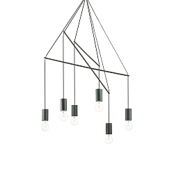 Pendant luminaire POP, 6 flames, � 54cm, E27, adjustable height