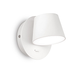 Luminaria de pared GIM giratorio, con interruptor IP20, sat�n, blanco