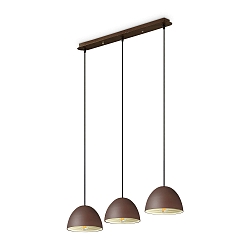 Luminaria colgante FOLK de 3 llamas E27 IP20, mate, marr�n caf� regulable