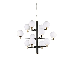 Pendant luminaire COPERNICO, 12 flames, � 71cm, incl. 12x G9 LED 3.2W 3000K